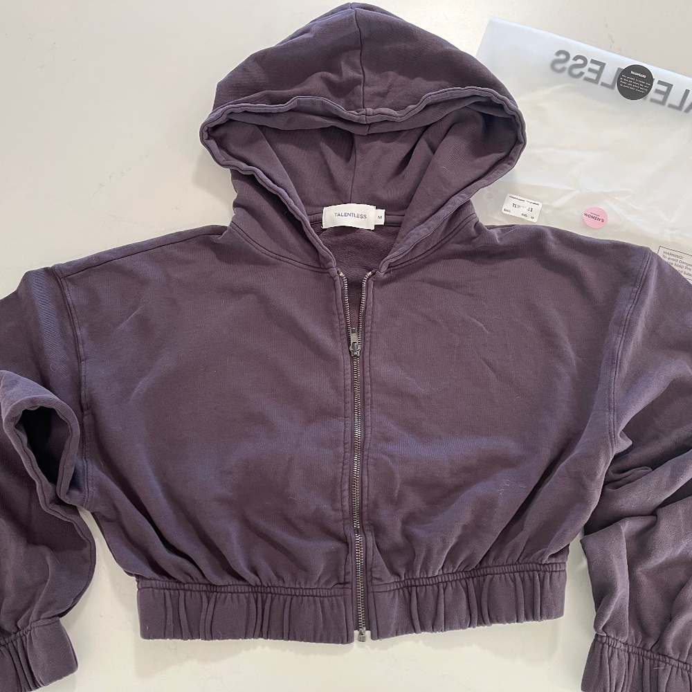 Talentless Cropped Zip up Hoodie